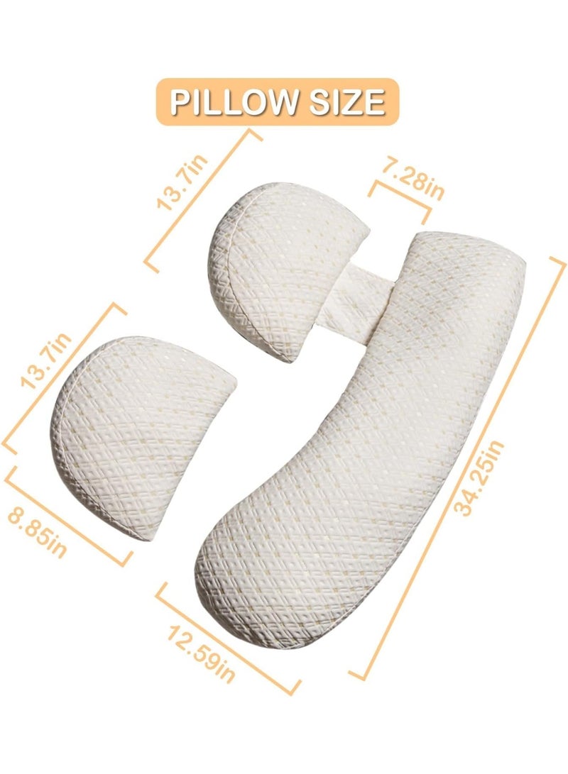 U-HOOME Pregnancy Pillows for Sleeping,Soft Pregnancy Body Pillow Support for Back, Legs, Belly,Hips of Pregnant Women,Maternity Pillow with Adjustable and Removable Cooling Cover - Image 2