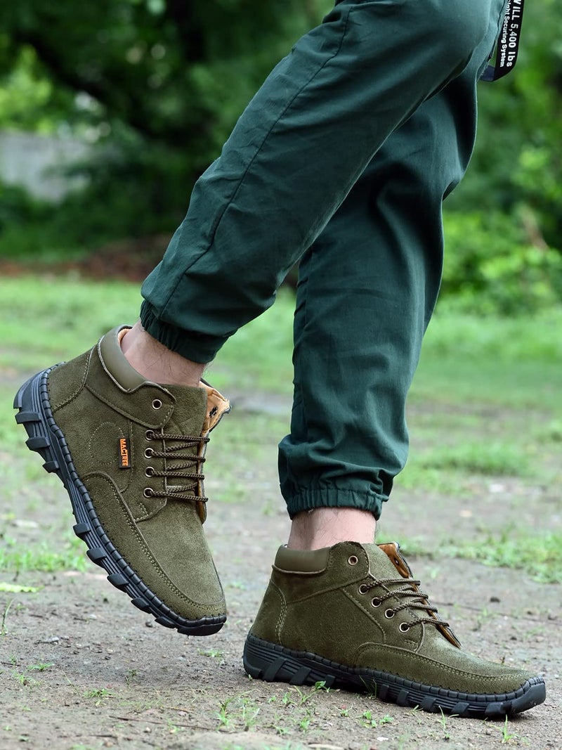 MACTREE Olive Suede Trekking Boot for Men - 42 - Image 4