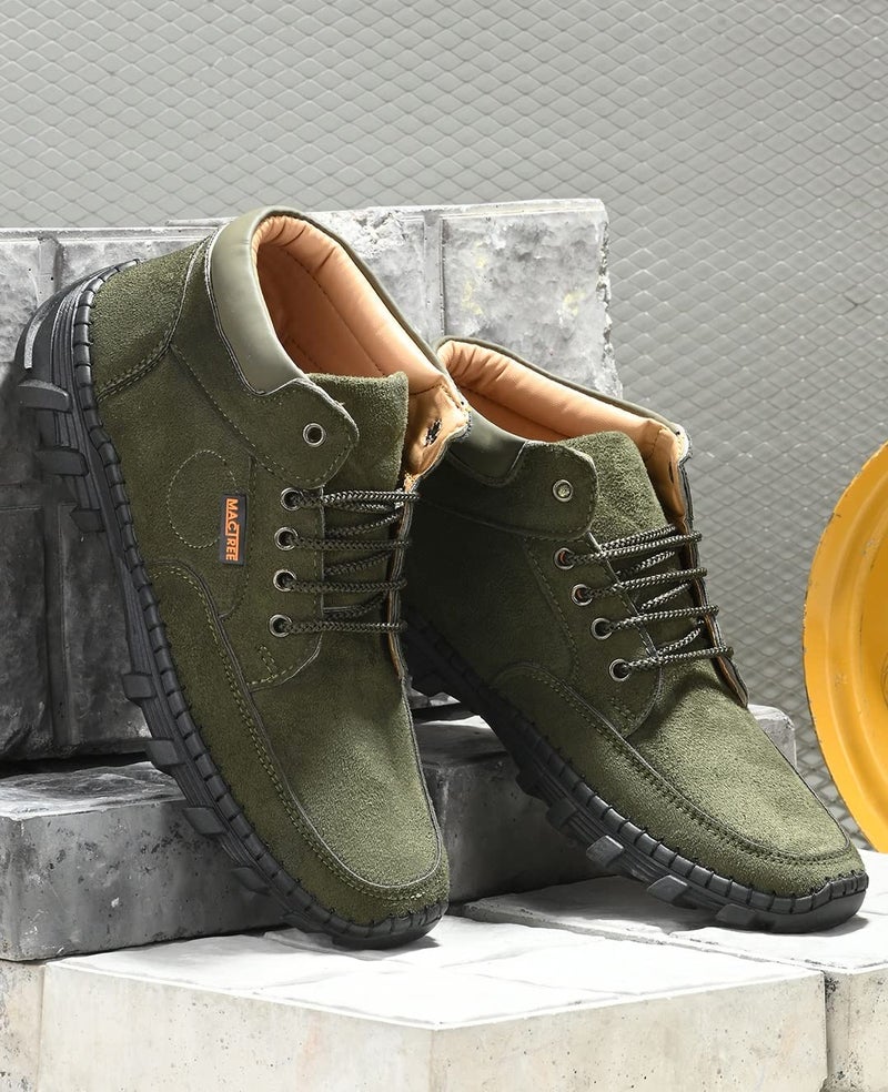 MACTREE Olive Suede Trekking Boot for Men - 42 - Image 3
