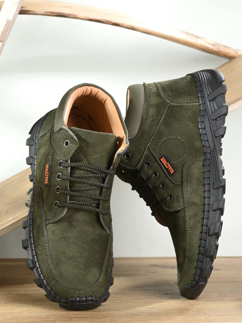 MACTREE Olive Suede Trekking Boot for Men - 42 - Image 2