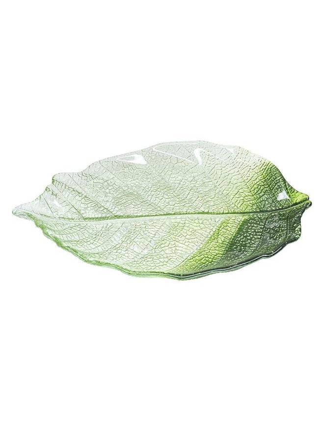 Alsaif Glass Serving Plate 34X24X2 Cm Green  - Image 1