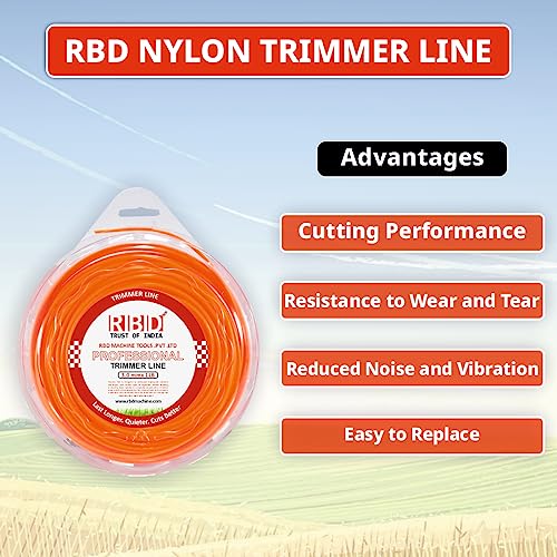 RBD Machine 50 Meter Round Grass Trimmer, 3mm Nylon Trimmer Line Wire for Brush Cutter Trimmer - Image 5