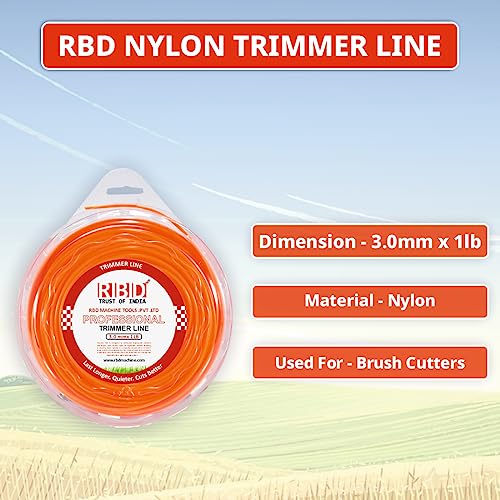 RBD Machine 50 Meter Round Grass Trimmer, 3mm Nylon Trimmer Line Wire for Brush Cutter Trimmer - Image 3