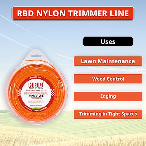 RBD Machine 50 Meter Round Grass Trimmer, 3mm Nylon Trimmer Line Wire for Brush Cutter Trimmer - Image 4