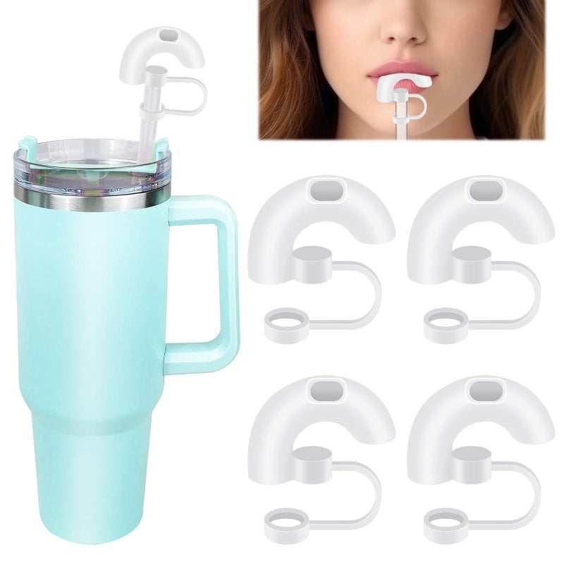 Silicone Straw Caps – 4 Pieces/Set, Dust Proof, Reusable, for Cups, Tumblers, Travel