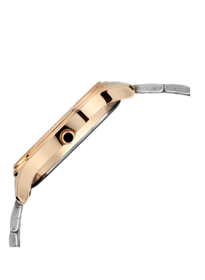 تيتان ساعة تيتان بعقارب مينا بني بحزام ستانلس ستيل للرجال مع عرض اليوم والتاريخ - Image 3