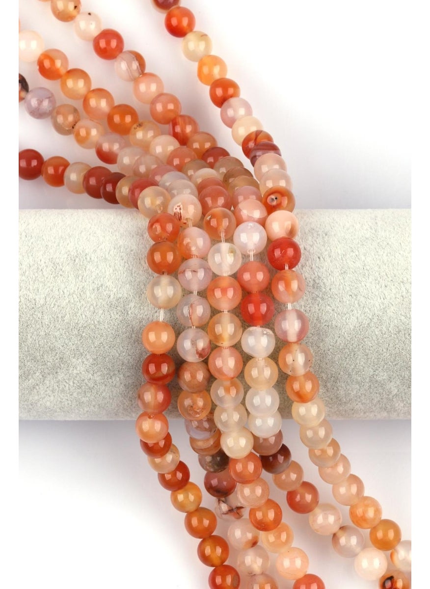 Güneş Avm Gunes Avm Orange Agate Natural Stone Series 8 mm Sphere Cut 