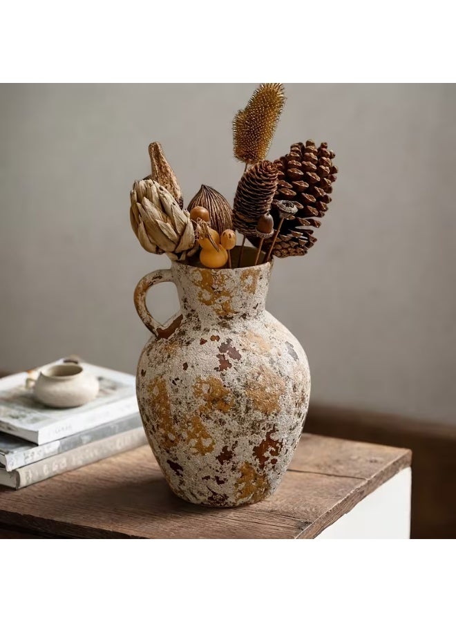 erorex Vintage Ceramic Farmhouse Vase - Suitable for Living Room Tabletop Decor, Durable Home Décor Piece with Distressed Finish and Natural Texture, Floor Vases Home Decor, Decorative Vases, Big Vases Home Decor Living Room, Rustic Design, High-Quality Pottery, Ideal for Gift Shoppers & Interior Designers - Image 4