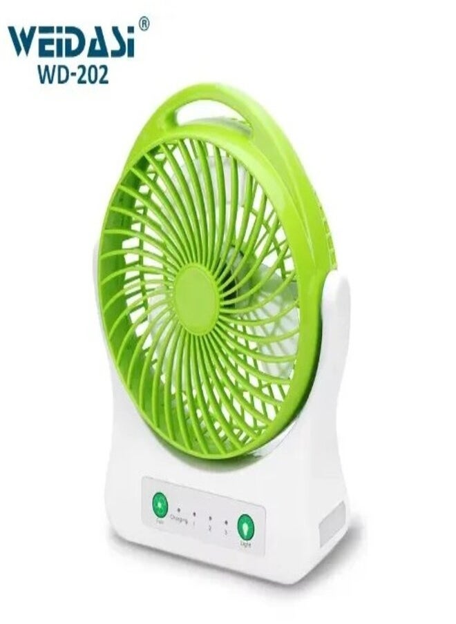 WEIDASI - WD-202 Rechargeable Emergency Fan with LED Light - Image 1