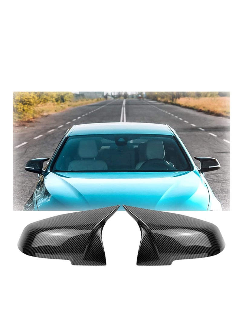 Generic Door Rearview Mirror Cover 2 Pcs Caps Rearview Replacement Carbon Fiber Side Mirror Cover for BMW F20 F22 F23 F30 F31 F32 F33 F36 F87 M2 X1 E84 Carbon Fiber  - Image 1