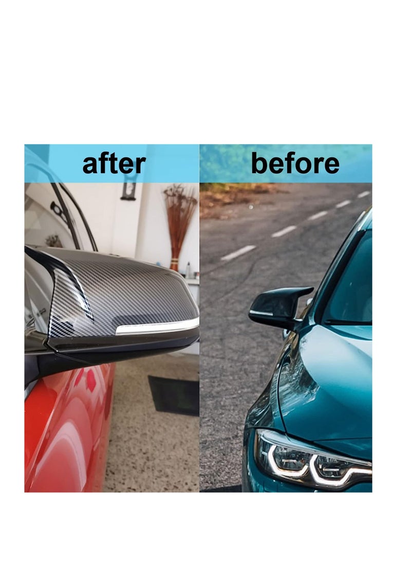 Generic Door Rearview Mirror Cover 2 Pcs Caps Rearview Replacement Carbon Fiber Side Mirror Cover for BMW F20 F22 F23 F30 F31 F32 F33 F36 F87 M2 X1 E84 Carbon Fiber  - Image 2