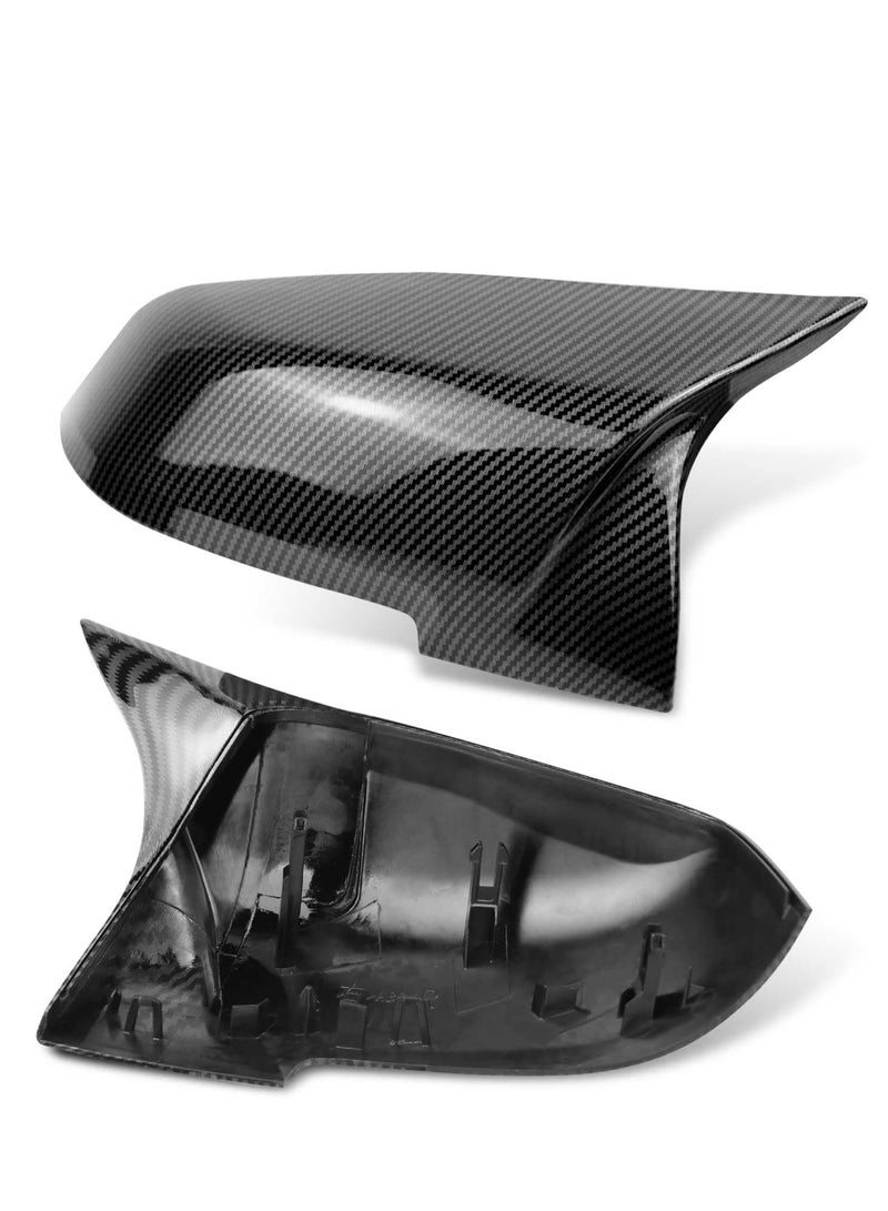 Generic Door Rearview Mirror Cover 2 Pcs Caps Rearview Replacement Carbon Fiber Side Mirror Cover for BMW F20 F22 F23 F30 F31 F32 F33 F36 F87 M2 X1 E84 Carbon Fiber  - Image 3