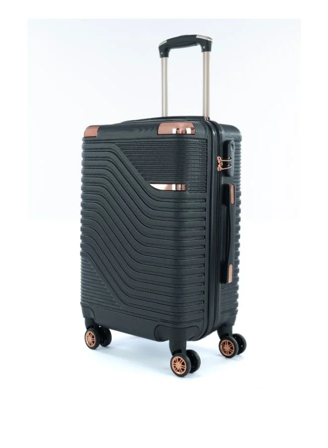 ليمرا طقم شنط سفر مكون من خمس حقائب أمتعة لون أسود بمقاس 32"/28"/24"/20"/12 انش