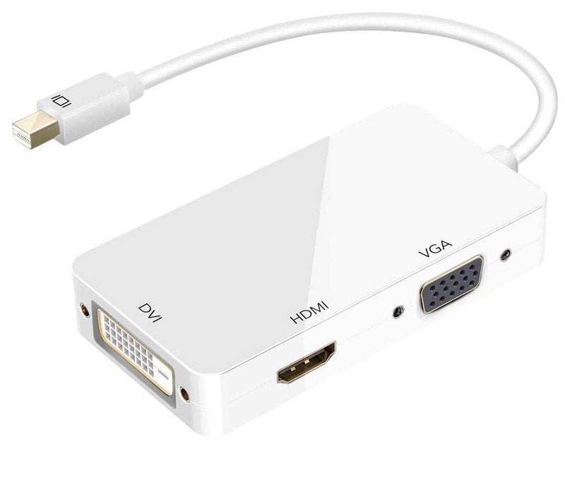 CABLESETC 3In1 Mini Display Port Thunderbolt to HDMI/DVI/VGA Display Port (Cable) Adapter for MacBook - Image 1