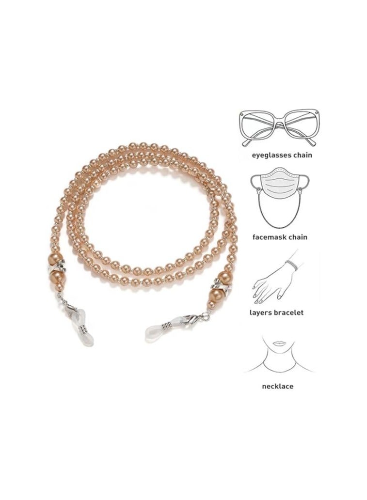 كيلا 4 قطع من سلسلة النظارات المصنوعة من الخرز، سلسلة النظارات للنساء، حامل نظارات شمسية برقبة من البلاستيك، حبل نظارات - Image 3