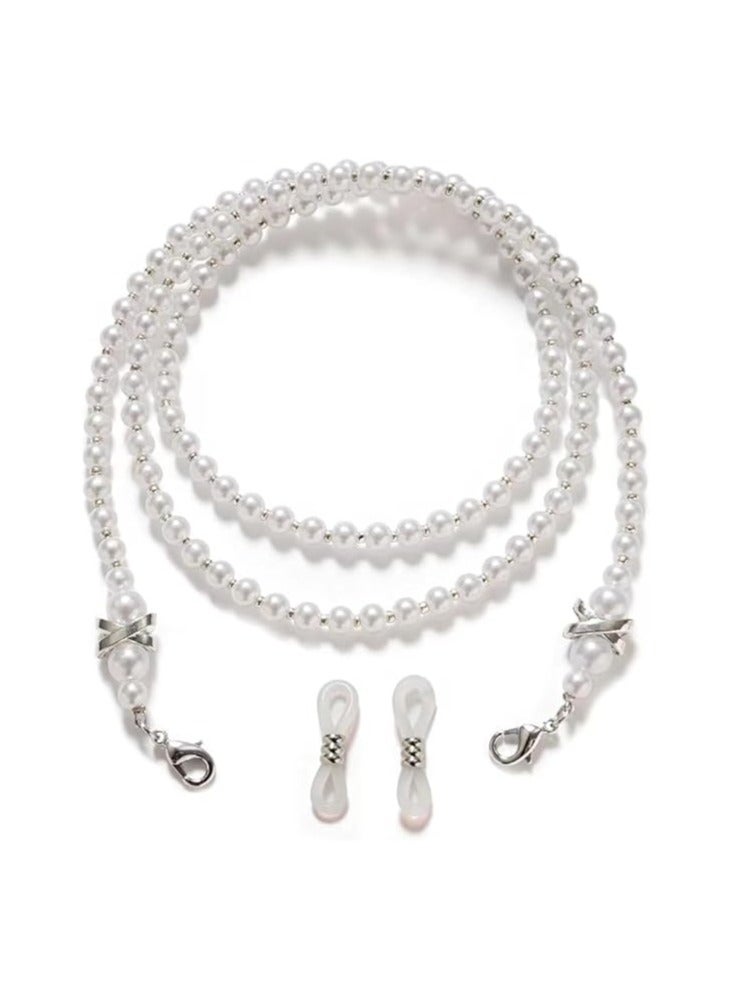 كيلا 4 قطع من سلسلة النظارات المصنوعة من الخرز، سلسلة النظارات للنساء، حامل نظارات شمسية برقبة من البلاستيك، حبل نظارات - Image 5