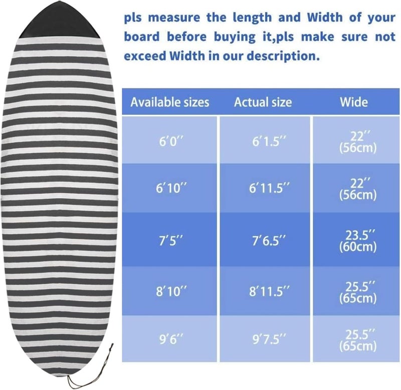 UCEDER Surfboard Sock Cover,Lightweight Stretch Board Bag for Sun Protection,Foldable Surfboard Sock Sleeve Perfect for Travel and Transportation - Image 2