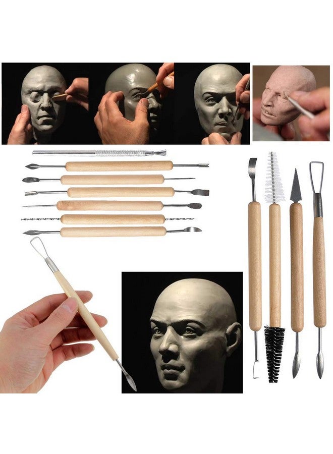 ATPWONZ 19 Pcs Pottery Tools Clay Sculpting Tool Set, Ceramic Clay Carving Tools Set for Beginners Expert Art Crafts Kid's After School Pottery Classes Club Children Students - Image 5