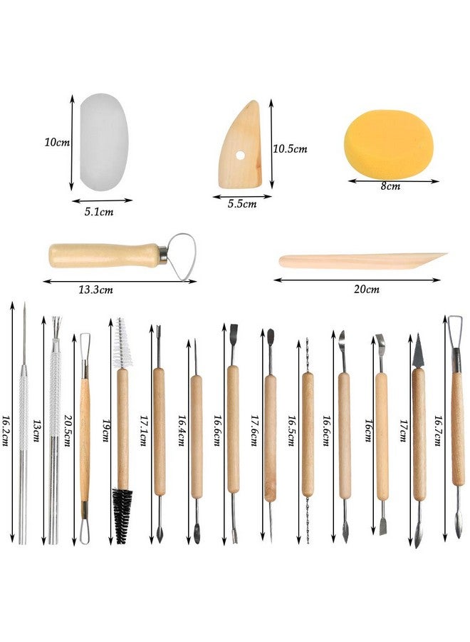ATPWONZ 19 Pcs Pottery Tools Clay Sculpting Tool Set, Ceramic Clay Carving Tools Set for Beginners Expert Art Crafts Kid's After School Pottery Classes Club Children Students - Image 2