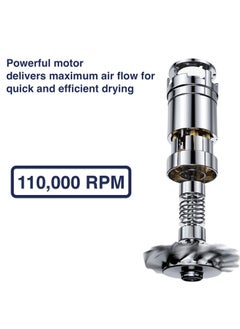RedMapleTEK High-speed Hair Dryer 1600W High-power Brushless Motor Multi-Function Professional High-speed Hair Dryer Blue 6 Heads  - Image 5