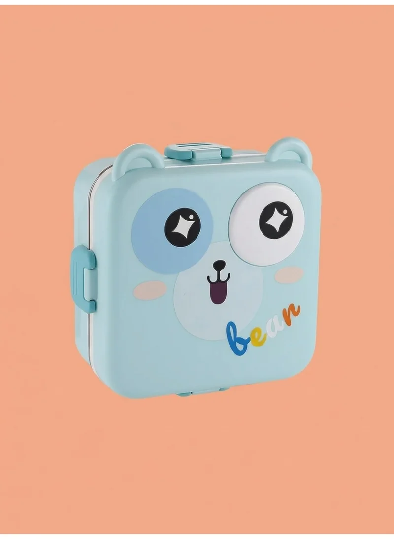 Mobcos blue Cartoon Lunch Box, Bento Box for Kids & Adults, Leakproof Stackable Lunch Containers with Spoon & Whale Design, Dishwasher & Microwave Safe Stainless Steel Japanese Lunch Box Food Storage. (Blue)  | Best Price UAE