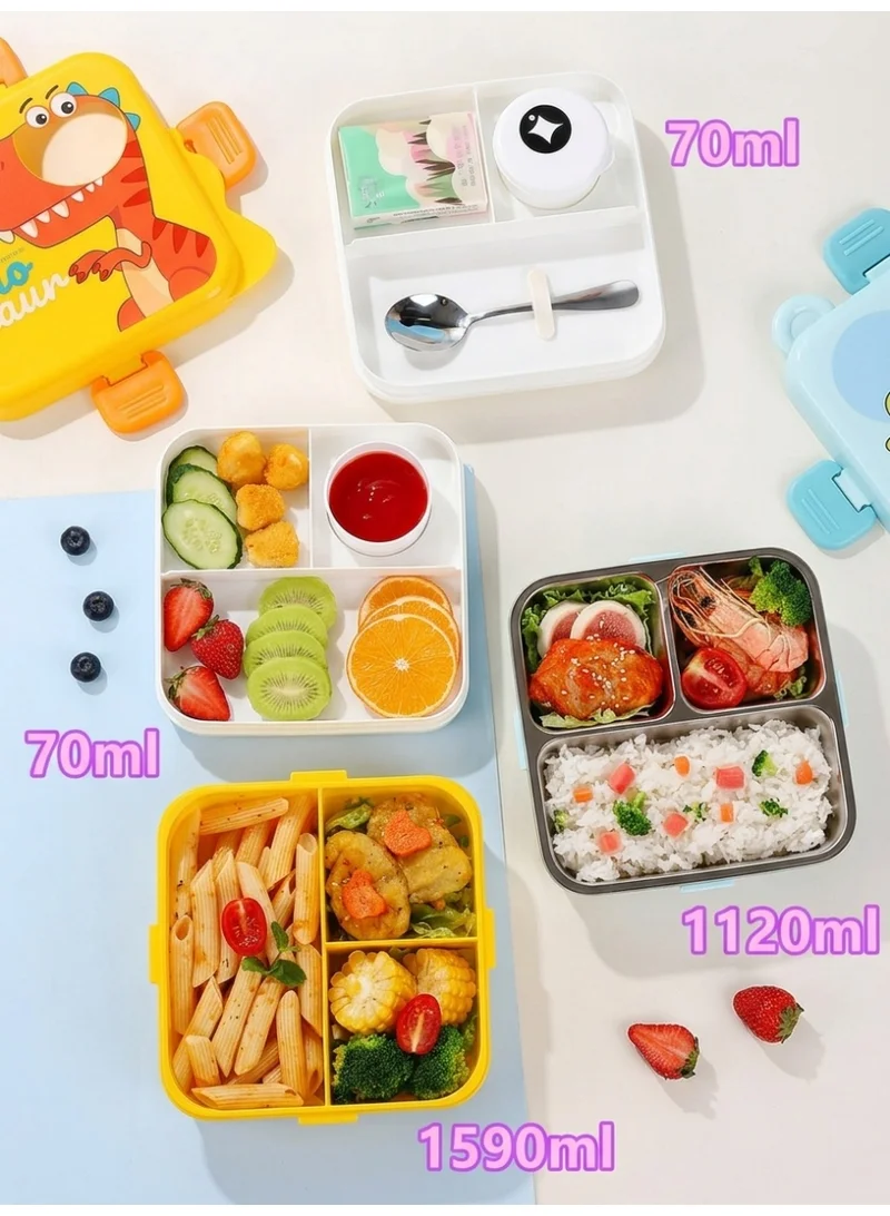 Mobcos blue Cartoon Lunch Box, Bento Box for Kids & Adults, Leakproof Stackable Lunch Containers with Spoon & Whale Design, Dishwasher & Microwave Safe Stainless Steel Japanese Lunch Box Food Storage. (Blue)  | Best Price UAE