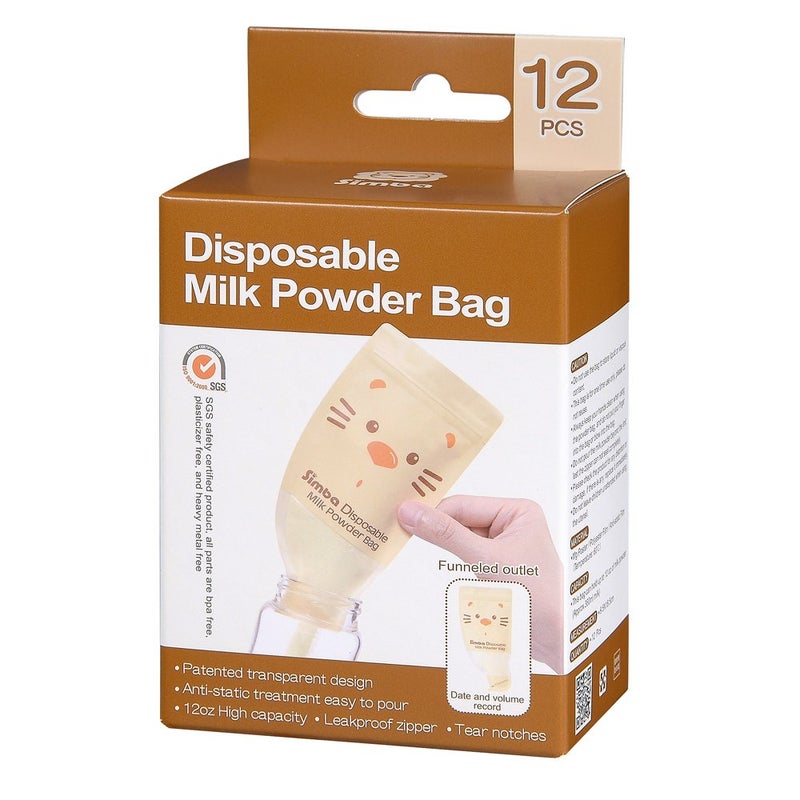 Simba Disposable FormulaMilk Powder Bag 12 oz 2 Packs Total 24 Bags - Image 2