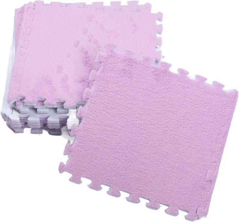 Pomya Antislip Soft Foam Mats | Washable Plush Puzzle Tiles for Kids Bedroom Playroom Nursery (Purple) - Image 3