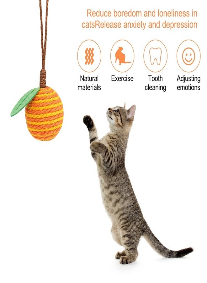DONGKER Cat Sisal Ball,Fruit-Shaped Cat Hanging Rope Ball Bite Resistant for Cat Cages Door Handles Cat Climbing Frames Posts - Image 5