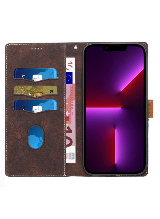 اس-توب جراب هاتف جلدي بخياطة شبكية لهاتف iPhone 14 Pro Max مع حبل - Image 4