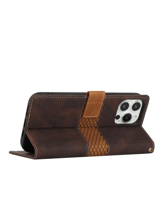 اس-توب جراب هاتف جلدي بخياطة شبكية لهاتف iPhone 14 Pro Max مع حبل - Image 5