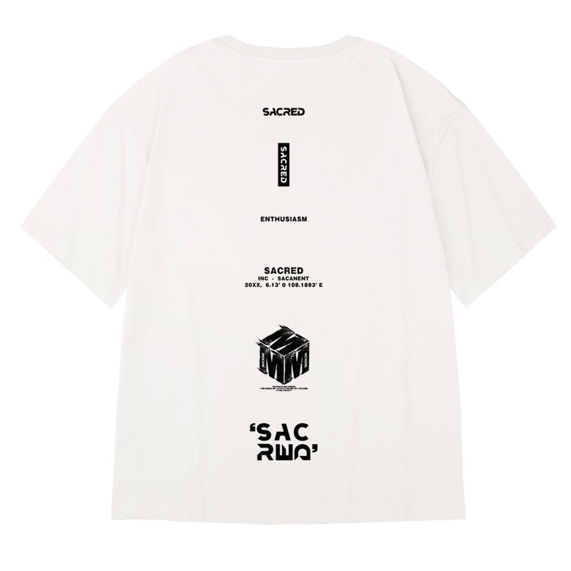 Street Spoof Cartoon Fashion Brand Hip Hop Short Sleeve Men'S Loose Oversize Fashion Ins Half Sleeve T-Shirt Large Size - Image 1