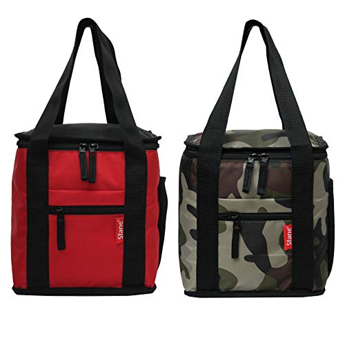 Sfane Tiffin/Lunch Bag Combo (Red & Army) - Image 1
