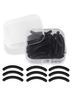 Eyelash Curler Refill 30 Pcs Eyelash Curler Pads Rubber Black Eyelash Curler Replacement Pads with Hard Storage Case for Universal Eyelash Curler