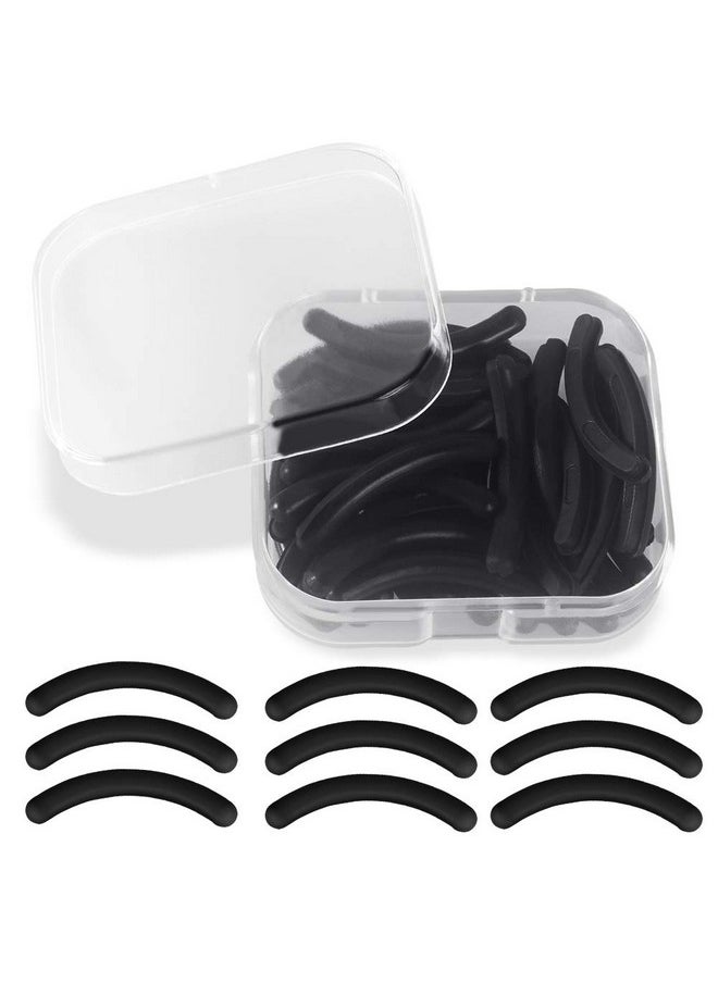 Heqishun Eyelash Curler Refill 30 Pcs Eyelash Curler Pads Rubber Black Eyelash Curler Replacement Pads with Hard Storage Case for Universal Eyelash Curler  - Image 1