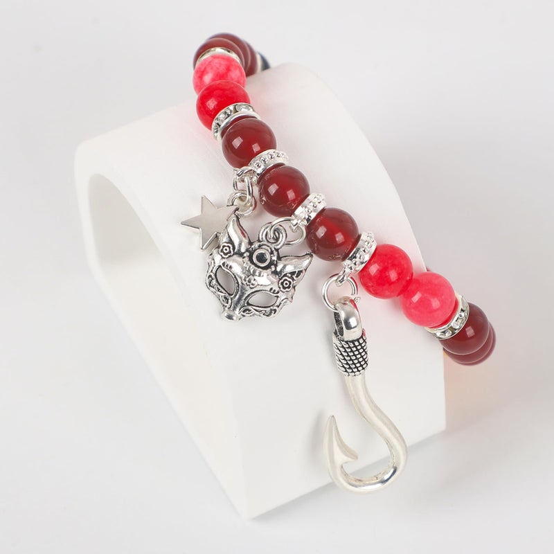 JUNIQUTE FNAF Game Inspired Bracelet for Women - 4PCS Charm Bracelet with Translucent Stone Beads & Metal Prop Charms, Pulseras Para Mujer, Birthday Valentines Gifts - Image 3