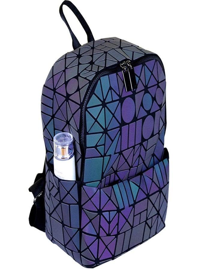 DRUDRAYA 22L Geometric Luminous Backpack | Reflective Color Changing Bag | Stylish Laptop Backpack for Women & Girls | Waterproof, Lightweight | Fits up to 14” Laptop - Image 2