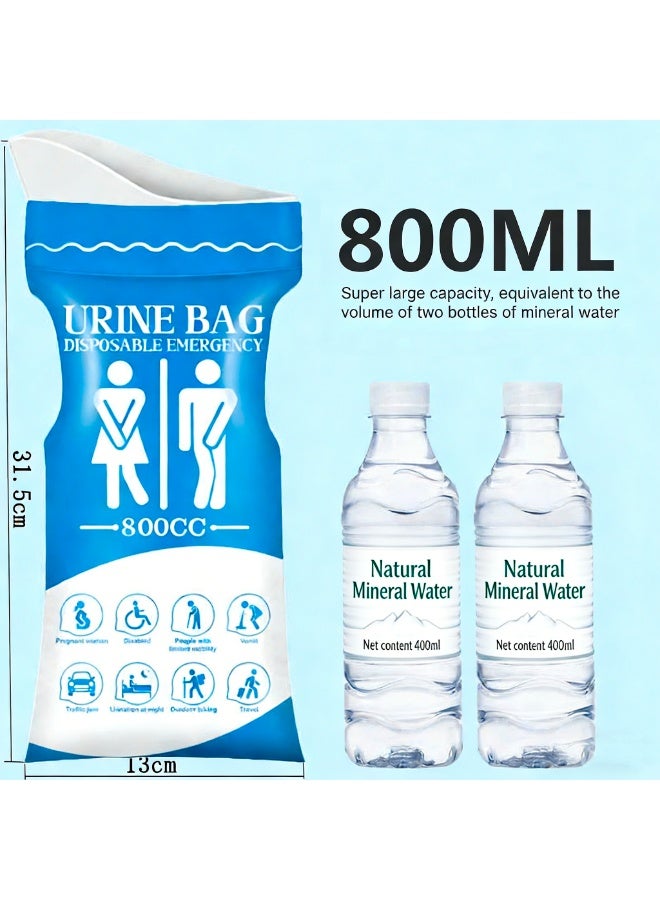 Disposable Urine Bags , 800CC Emergency Pee Bags for Travel, Car, Camping, Hiking, Portable Urinal Bags for Men Women Kids, Leak Proof Urine Collection Bags with Wet Wipes and Gloves（36 Pack） - Image 2