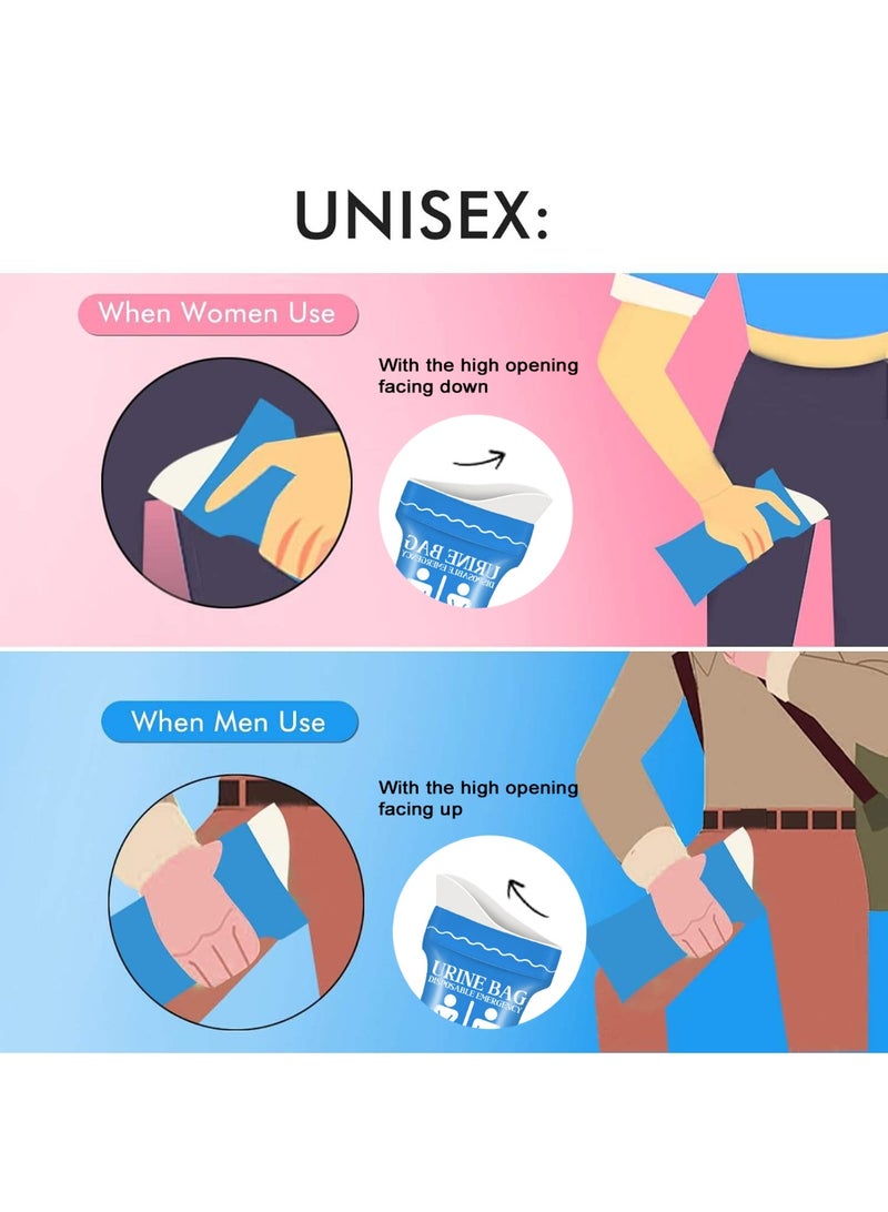 Disposable Urine Bags , 800CC Emergency Pee Bags for Travel, Car, Camping, Hiking, Portable Urinal Bags for Men Women Kids, Leak Proof Urine Collection Bags with Wet Wipes and Gloves（36 Pack） - Image 4
