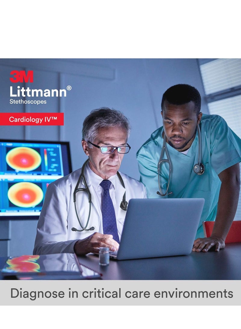 3M Littmann Stethoscope, Cardiology IV 27 inch Navy Blue Tube Black Chestpiece 6168 - Image 4