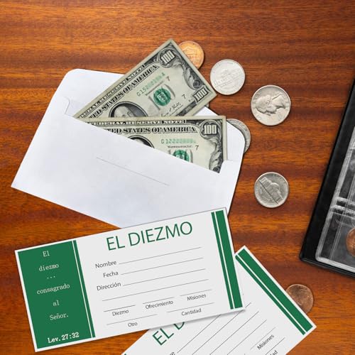 XIISVINT 200 PCS 6.42 x 3.23 Inch Church Offering Envelopes - Tithe and Offering Envelopes for Church Donations, Checks and Cash, Great for churches or Non-Profit Organizations(Spanish, 200) - Image 4