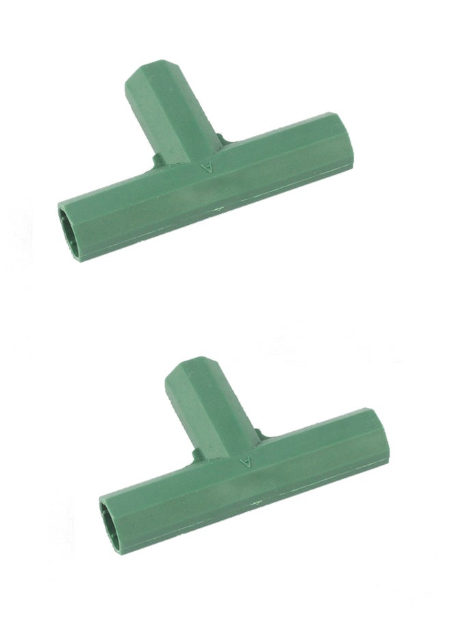 Generic 2-Piece Gardening Pillar T-Type Tee Connector Set Green
