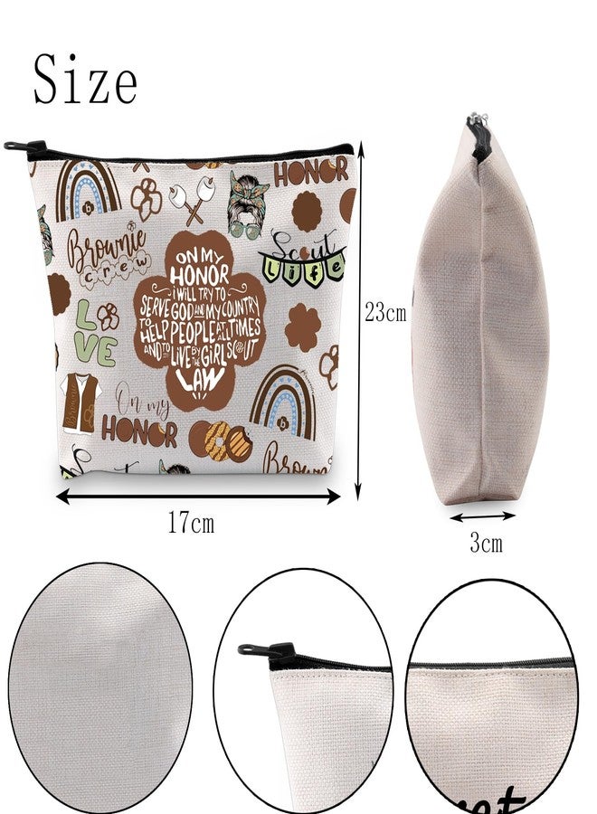 POFULL Brownie Troop Gift Brownie Cosmetic Bag Troop Leader Gifts (Brownie Cosmetic Bag) - Image 2