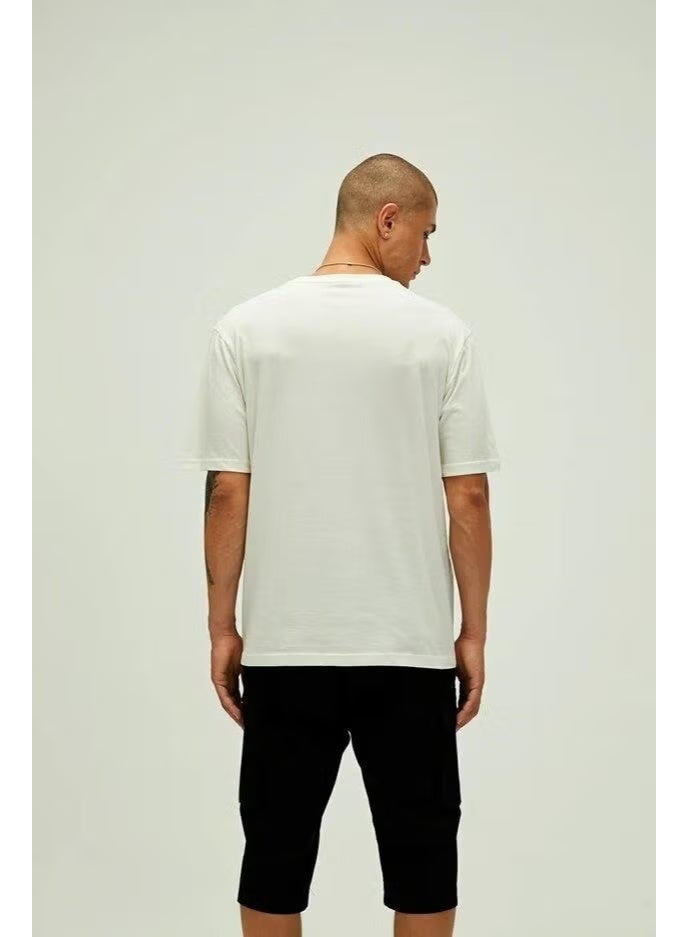 Bad Bear O Neck Oversized Printed White Men's T-Shirt - 22.01.07.052_Liber - Image 3