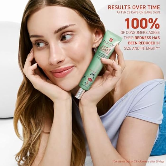 Erborian CC Red Color Correcting SPF 25 Green Pigment Cream, Neutralizes Redness, Calms Skin, Lightweight, Tone‑Perfecting Primer, Korean Skincare - Image 4