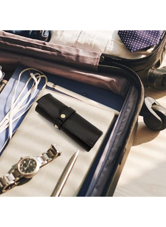 عربست ساعة حافظة حزام الساعة منظم حافظة جلدية للساعة لفة ساعة جلدية للسفر تحمل 5 حافظات تخزين حزام الساعة للرجال والنساء أحزمة الساعة حقيبة تنظيم محمولة متوافقة مع حزام ساعة أبل - Image 4