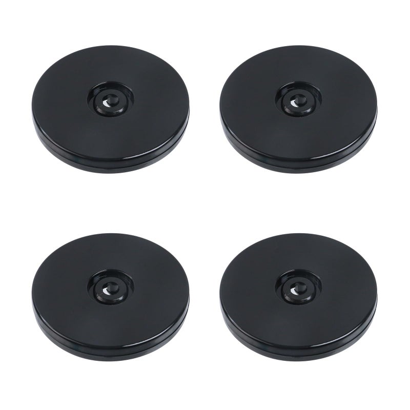 Geesatis 4 Pcs Acrylic Lazy Susan 3 inch Rotating Turntable Organizer Bearings Round Swivel Plate for Spice Rack Table Cake Kitchen Pantry Black