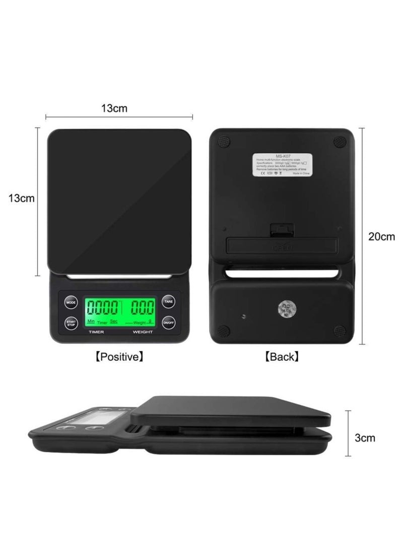 INVEIN - Digital Coffee Scale with Timer and LCD Screen - Precision Electronic Scale for Accurate Coffee Brewing and Pour Over - Weight Range up to 3 Kilograms - Image 1