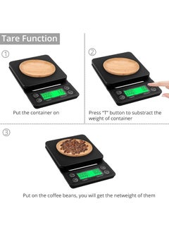 INVEIN Digital Coffee Scale with Timer and LCD Screen - Precision Electronic Scale for Accurate Coffee Brewing and Pour Over - Weight Range up to 3 Kilograms  - Image 5