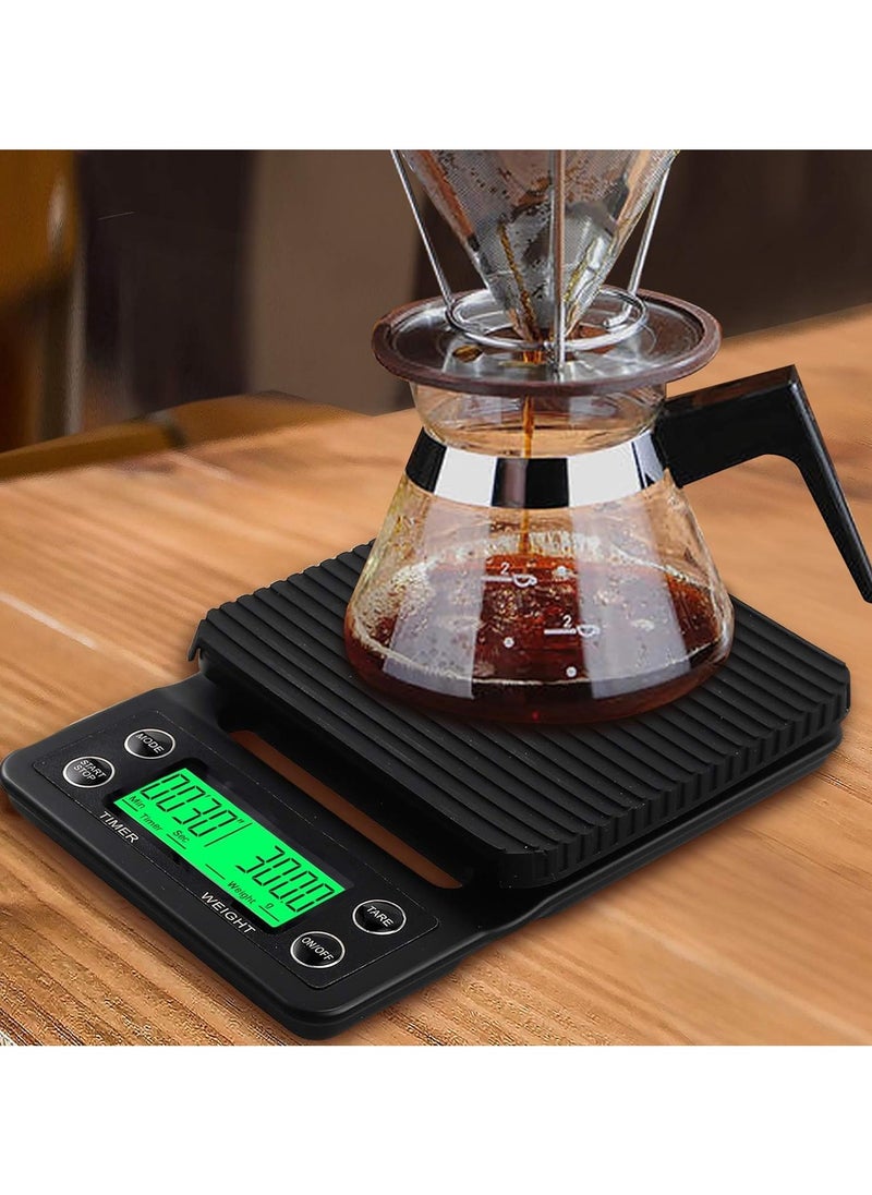 INVEIN - Digital Coffee Scale with Timer and LCD Screen - Precision Electronic Scale for Accurate Coffee Brewing and Pour Over - Weight Range up to 3 Kilograms - Image 1